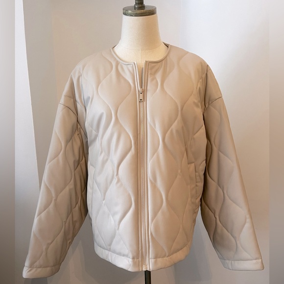 Zara Quilted Bomber Jacket L - Picture 2 of 5